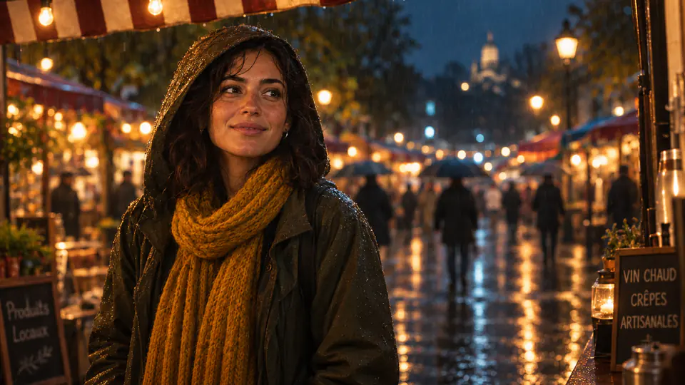 Second take of Mara under the awning in the rain